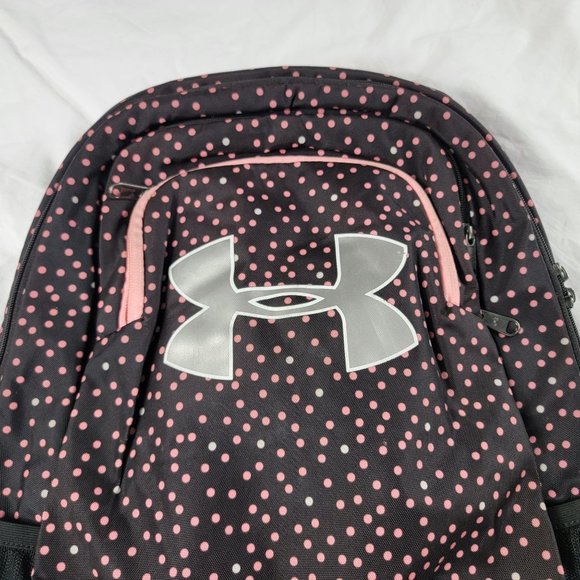 Under Armour Storm Backpack Black Pink Polka Dots School Laptop Book Bag 1277422 - Picture 6 of 11